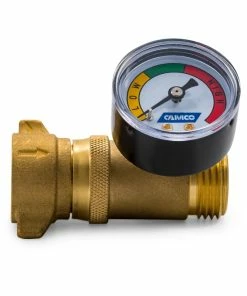 CAMCO 40064 Brass RV Water Pressure Regulator With Guage