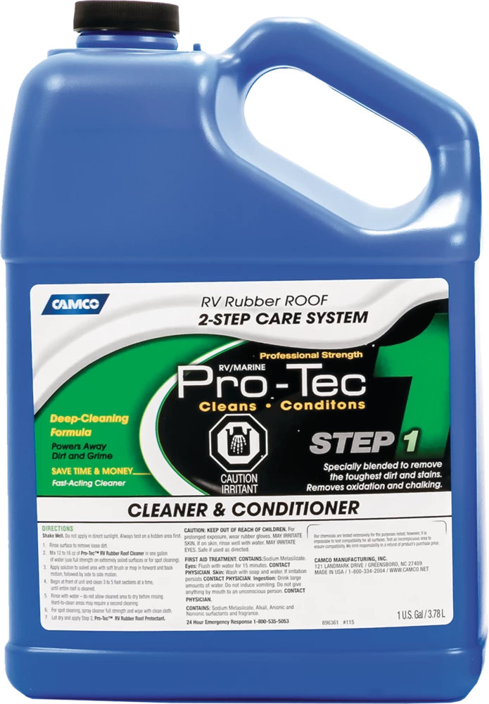 CAMCO Pro-Tech Cleaner & Protectent 2-Steps RV Rubber Roof Care System