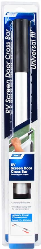 CAMCO 42185 Universal-Fit RV Screen Door Cross Bar, Black Handles