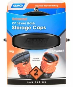 CAMCO 39752 Lug & Bayonet Fitting RV Sewer Hose Storage Caps, 2-pc