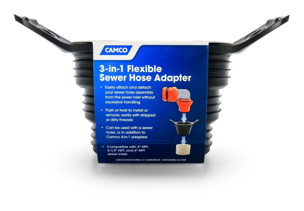 CAMCO 3-in-1 Flexible Sewer Hose Adapter - Image 3
