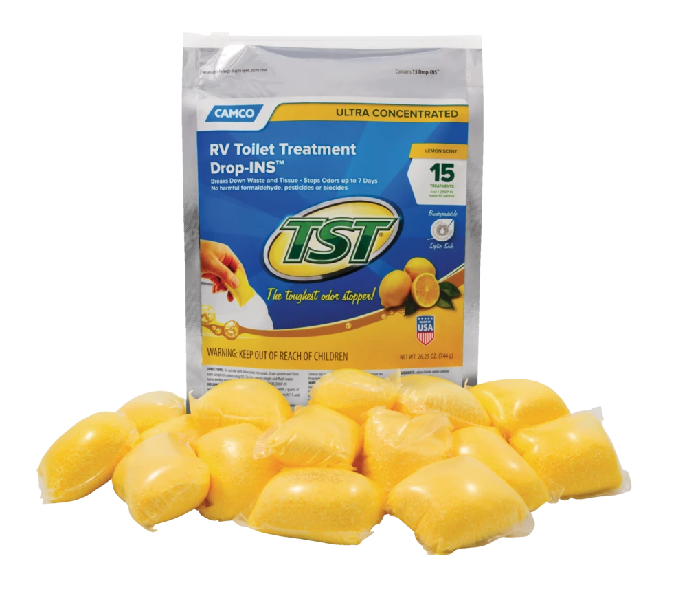 CAMCO 41570 TST RV Toiler Treatment Drop-Ins, Lemon Scent, 15-pk - Image 2