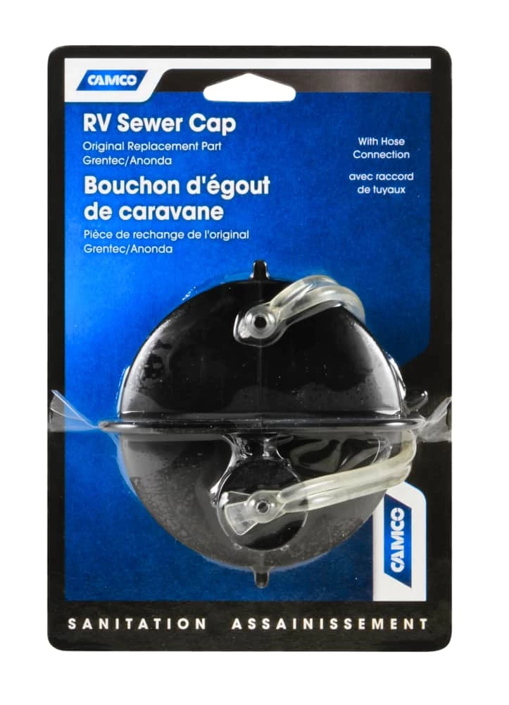 CAMCO 39462 3-in RV Sewer Cap With Hose Connection - Image 2
