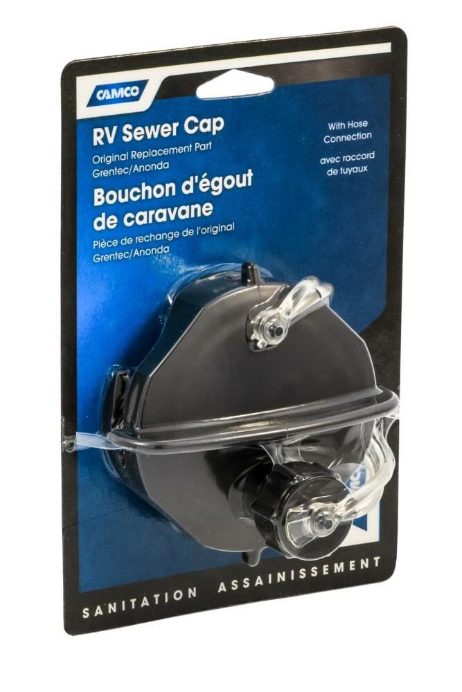 CAMCO 39462 3-in RV Sewer Cap With Hose Connection - Image 3