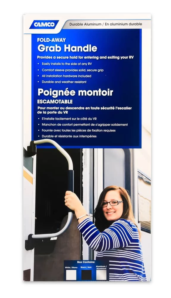 CAMCO 42176 Fold-Away RV Grab Handle, White - Image 5