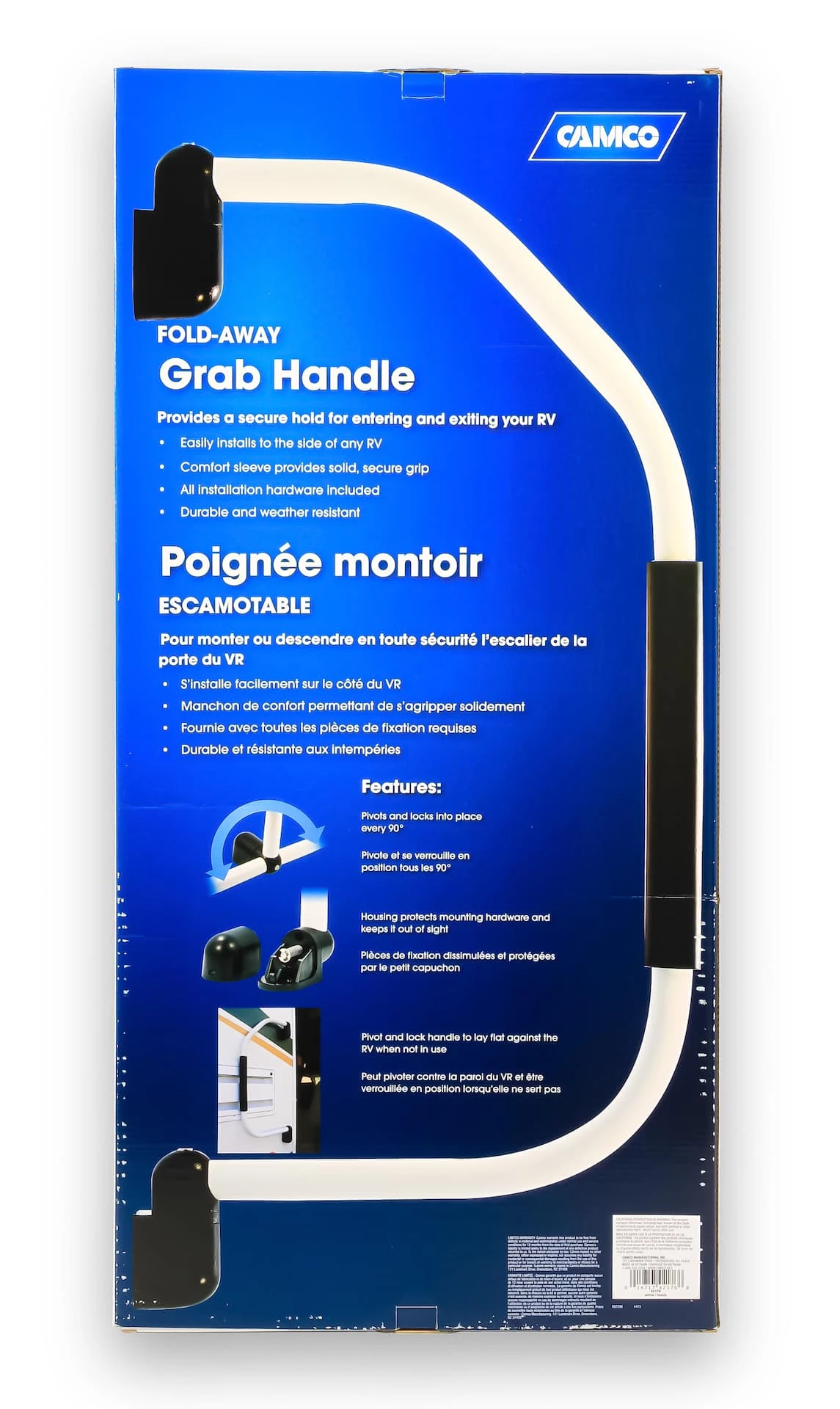 CAMCO 42176 Fold-Away RV Grab Handle, White - Image 7