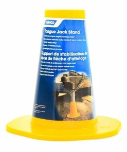 CAMCO 44635 Heavy-Duty Plastic Cone Tongue Jack Stand, Yellow