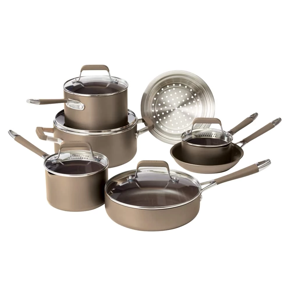 PADERNO Classic Cookware Set, Non-Stick, PFOA-Free, Oven Safe, Champagne Bronze, 12-pc - Image 2