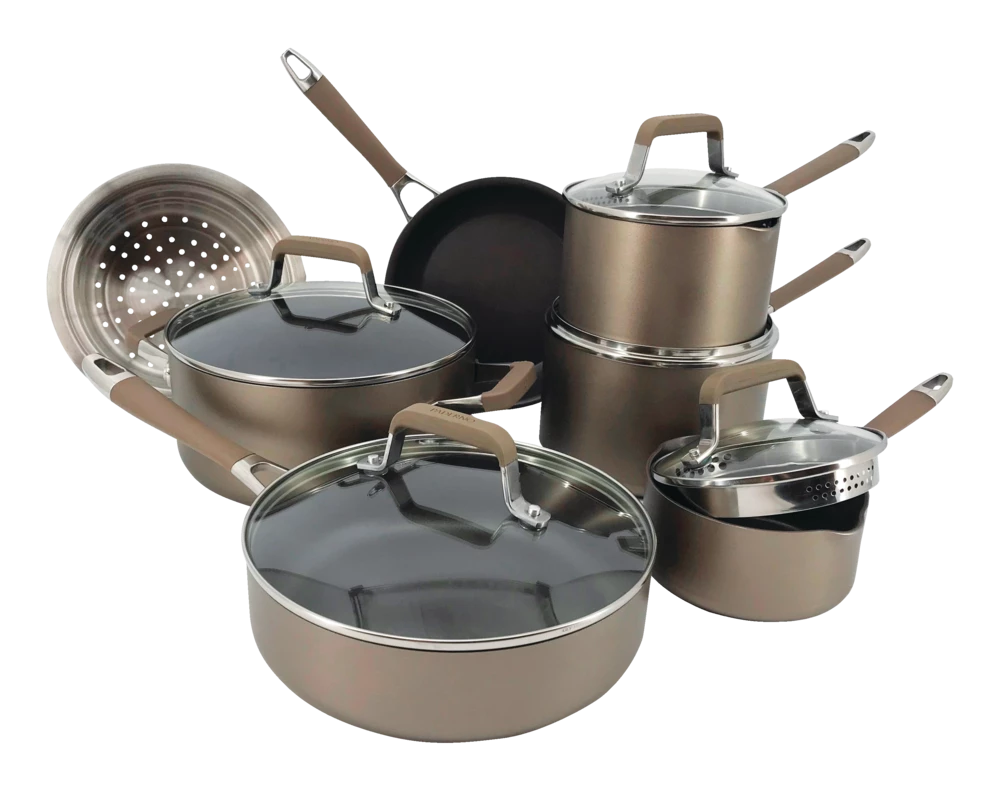 PADERNO Classic Cookware Set, Non-Stick, PFOA-Free, Oven Safe, Champagne Bronze, 12-pc - Image 4
