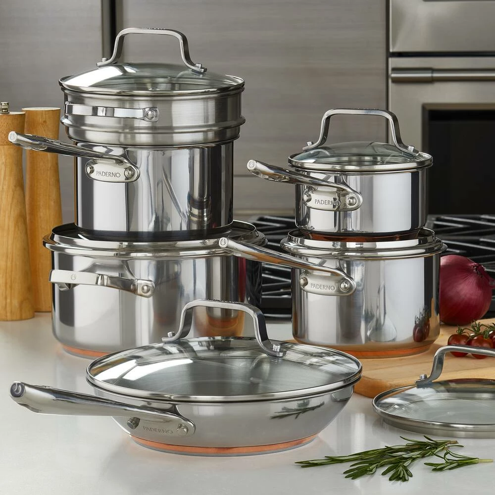 PADERNO Copper Core, Stainless Steel Cookware Set, Oven Safe, 12-pc - Image 11