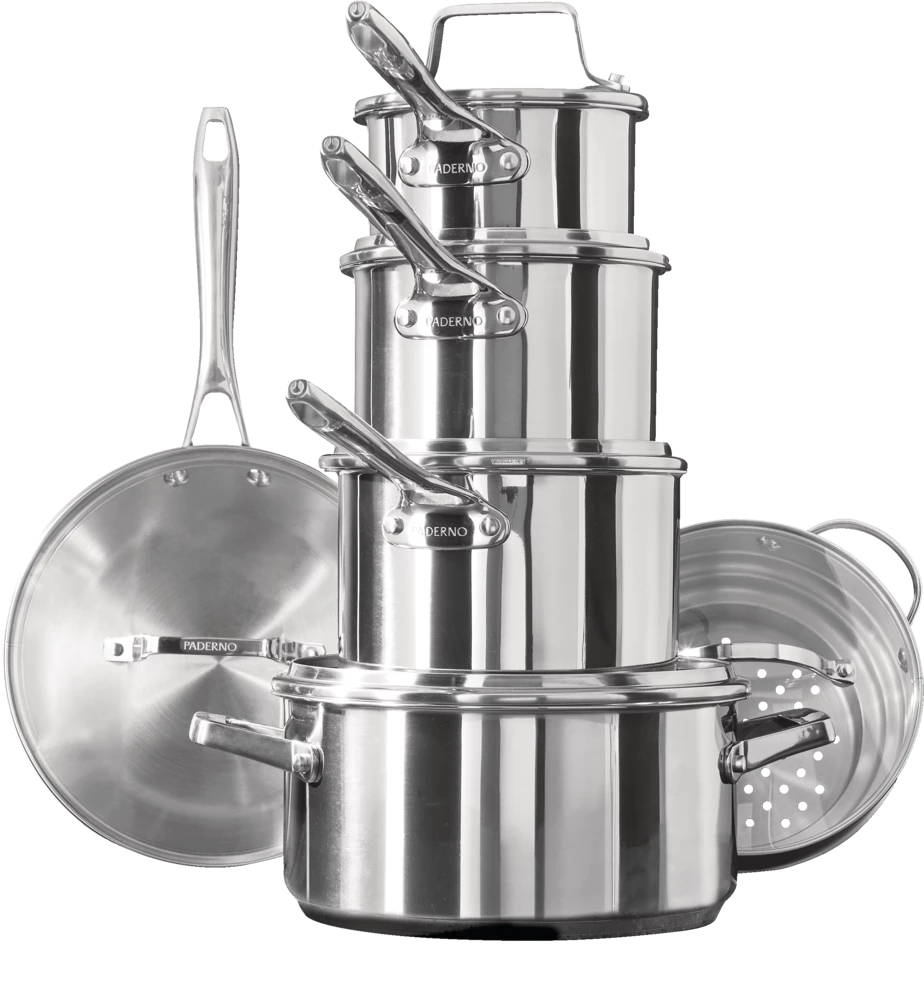 PADERNO Copper Core, Stainless Steel Cookware Set, Oven Safe, 12-pc - Image 2