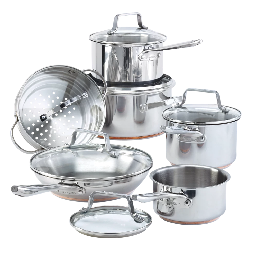 PADERNO Copper Core, Stainless Steel Cookware Set, Oven Safe, 12-pc