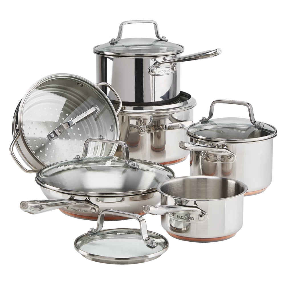 PADERNO Copper Core, Stainless Steel Cookware Set, Oven Safe, 12-pc - Image 3