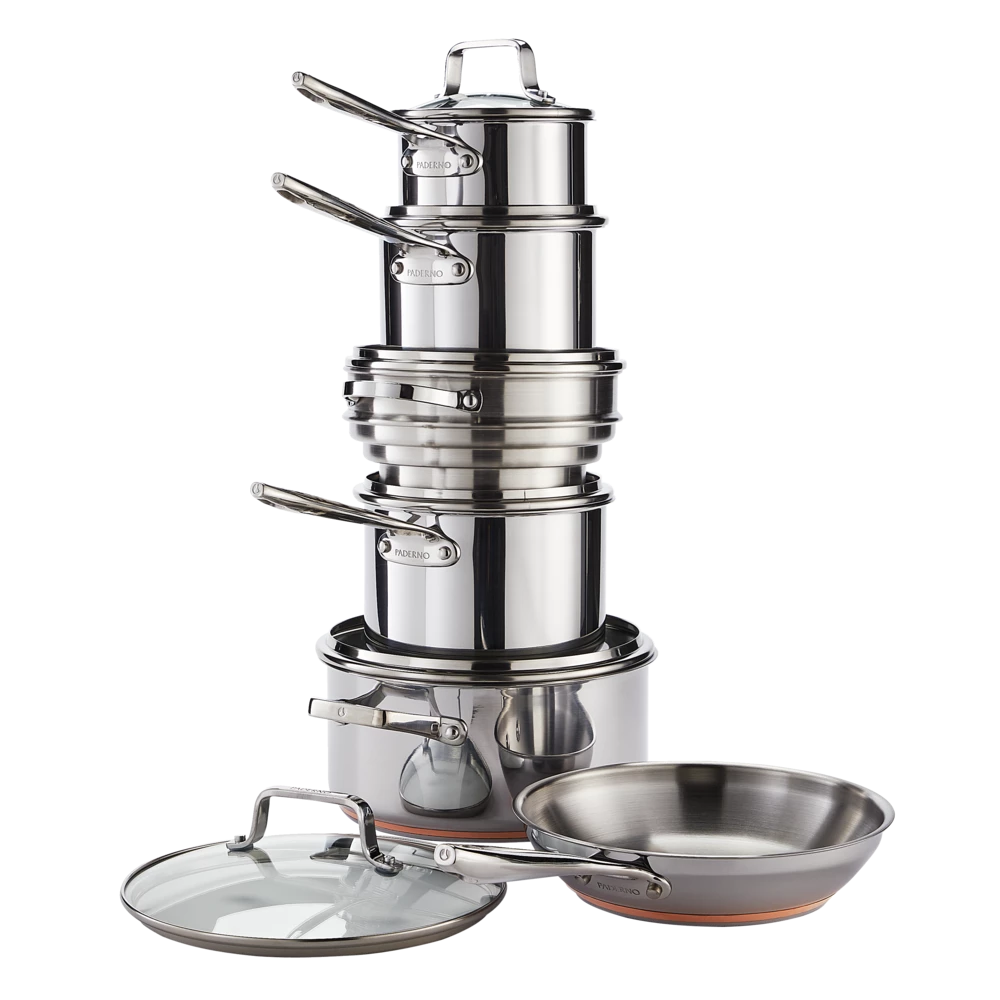 PADERNO Copper Core, Stainless Steel Cookware Set, Oven Safe, 12-pc - Image 4