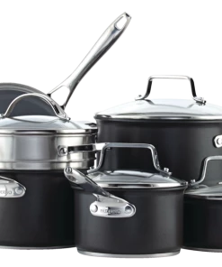PADERNO Hard Anodized Cookware Set, Non-Stick, PFOA-Free, Dishwasher & Oven Safe, 12-pc