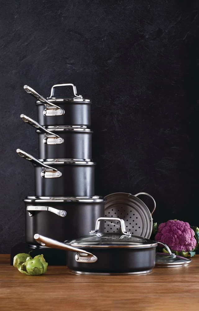 PADERNO Hard Anodized Cookware Set, Non-Stick, PFOA-Free, Dishwasher & Oven Safe, 12-pc - Image 6