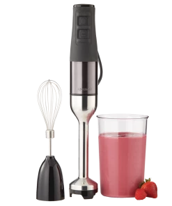 PADERNO 2-Speed Corded Hand Blender W/ Vortex Blade, Black Stainless Steel