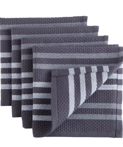 PADERNO Basket Weave Dishcloth, Charcoal, 4-pk