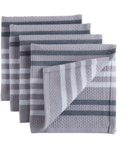 PADERNO Basket Weave Dishcloth, Grey, 4-pk