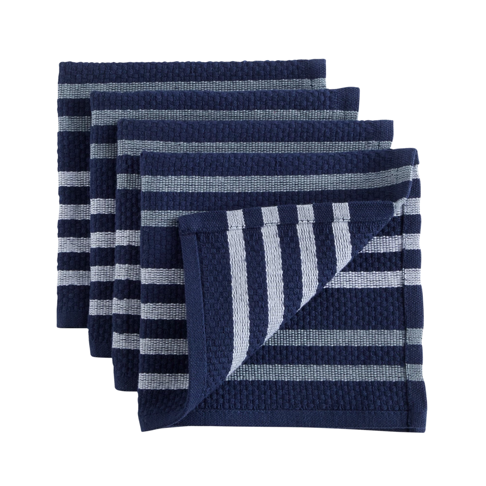 PADERNO Basket Weave Dishcloth, Navy, 4-pk