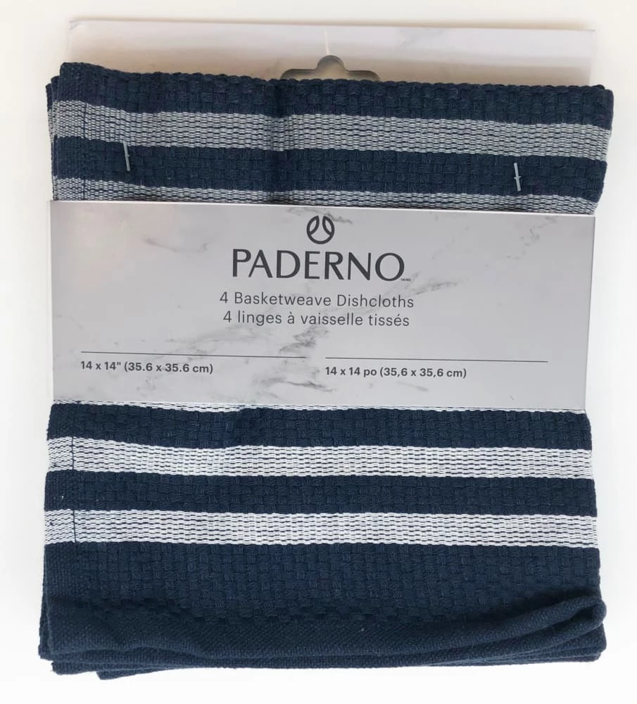 PADERNO Basket Weave Dishcloth, Navy, 4-pk - Image 2