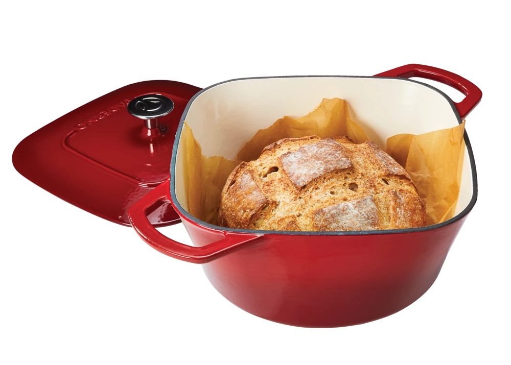 PADERNO Dutch Oven, Durable Cast Iron, Oven Safe, Red, 5qt - Image 4