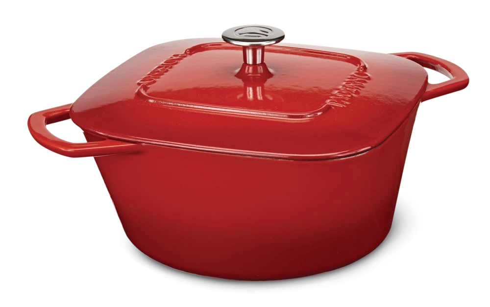 PADERNO Dutch Oven, Durable Cast Iron, Oven Safe, Red, 5qt - Image 2