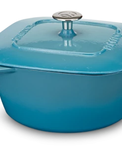 PADERNO Dutch Oven, Durable Cast Iron, Oven Safe, Teal, 5qt