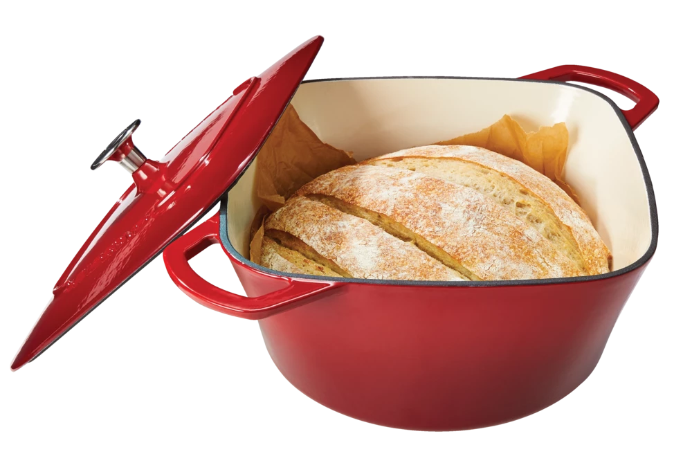 PADERNO Dutch Oven, Durable Cast Iron, Oven Safe, Red, 6.5qt - Image 6