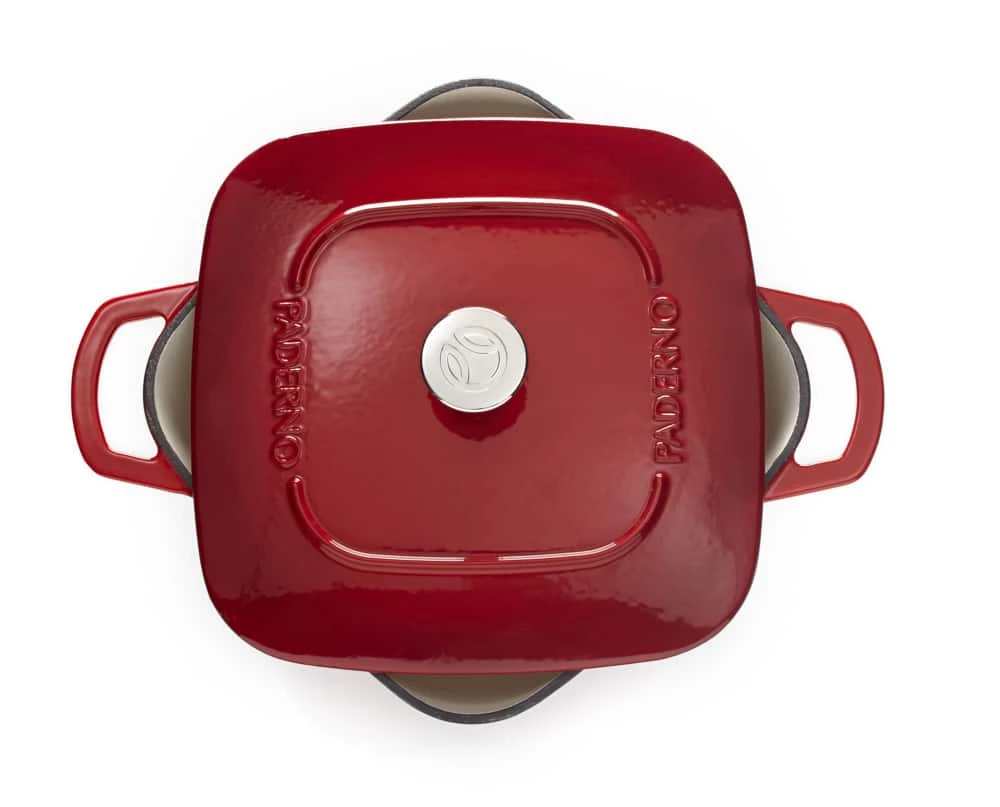 PADERNO Dutch Oven, Durable Cast Iron, Oven Safe, Red, 6.5qt - Image 2