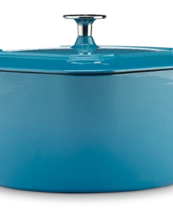 PADERNO Dutch Oven, Durable Cast Iron, Oven Safe, Teal, 6.5qt