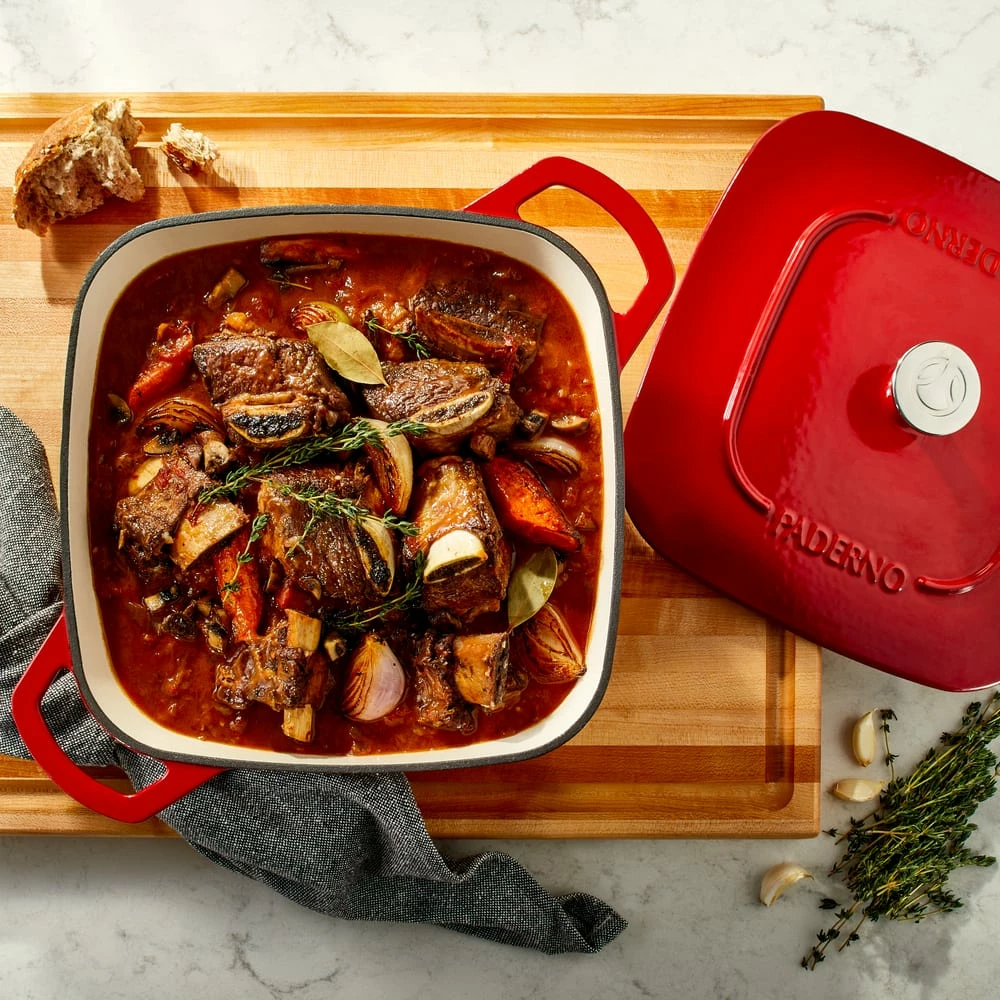 PADERNO Dutch Oven, Durable Cast Iron, Oven Safe, Red, 6.5qt - Image 9