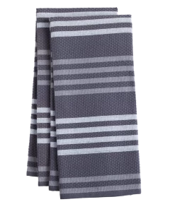 PADERNO Basketweave Kitchen Towel, Charcoal, 2-pk