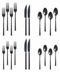 PADERNO Belvedere 20pc Stainless Steel Flatware Set, Serves 4, Black