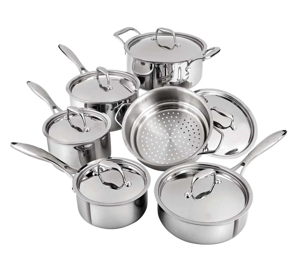 PADERNO Canadian Professional Clad Cookware Set, Dishwasher & Oven Safe, 12-pc - Image 3