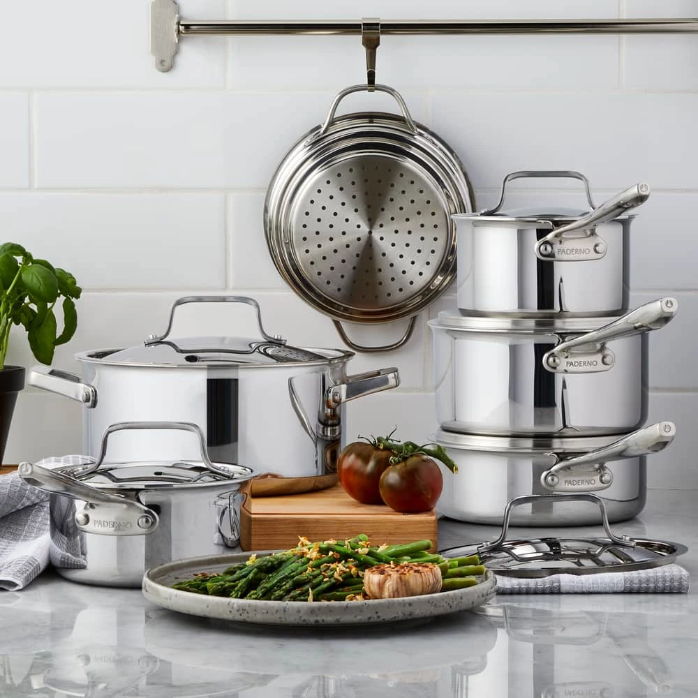 PADERNO Canadian Professional Clad Cookware Set, Dishwasher & Oven Safe, 12-pc - Image 12