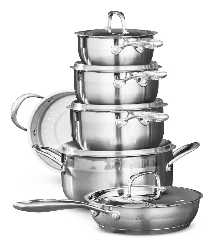 PADERNO Canadian Signature Stainless Steel Cookware Set, Dishwasher & Oven Safe, 13-pc - Image 4
