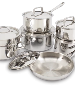 PADERNO Canadian Signature Stainless Steel Cookware Set, Dishwasher & Oven Safe, 13-pc