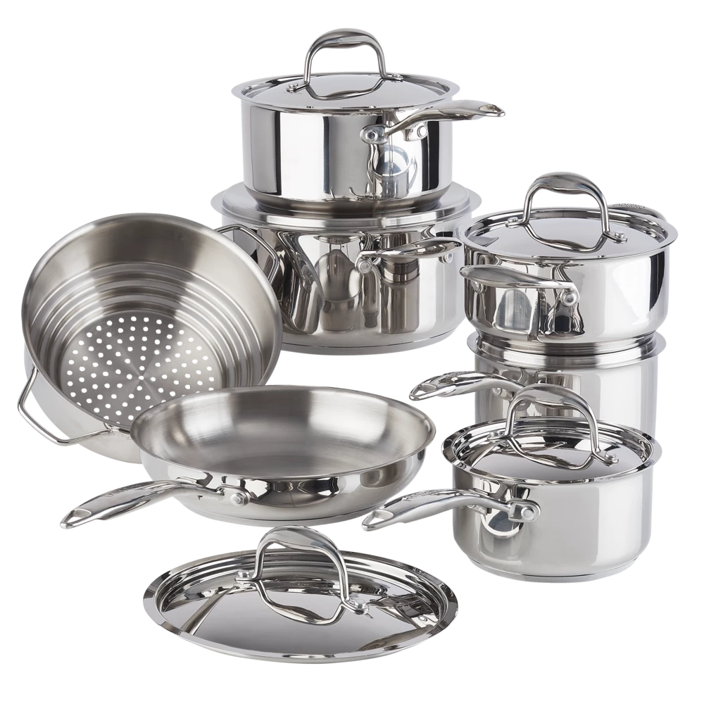 PADERNO Canadian Signature Stainless Steel Cookware Set, Dishwasher & Oven Safe, 13-pc - Image 2