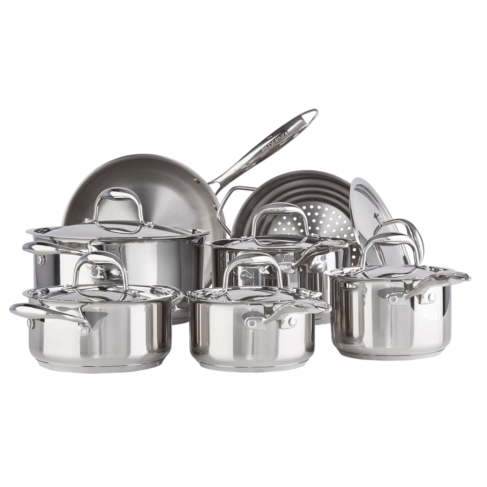 PADERNO Canadian Signature Stainless Steel Cookware Set, Dishwasher & Oven Safe, 13-pc - Image 3