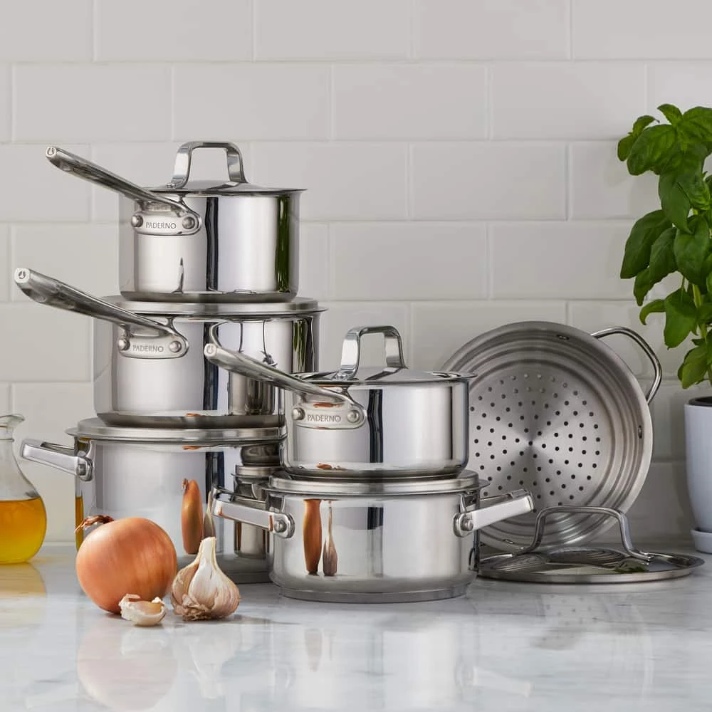 PADERNO Canadian Signature Stainless Steel Cookware Set, Dishwasher & Oven Safe, 13-pc - Image 10