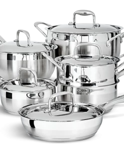 PADERNO Canadian Classic Stainless Steel Cookware Set, Dishwasher & Oven Safe, 11-pc