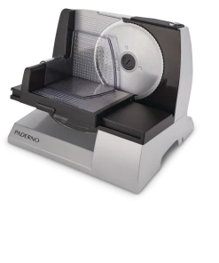 PADERNO Electric Food Slicer W/ Removable Parts, Black Stainless Steel