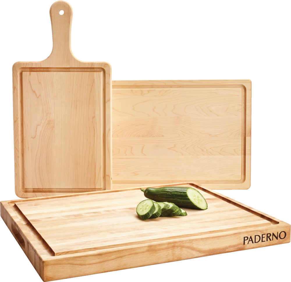PADERNO Maple Hardwood Cutting Board, Grip Handles, 16-in X 20-in - Image 7