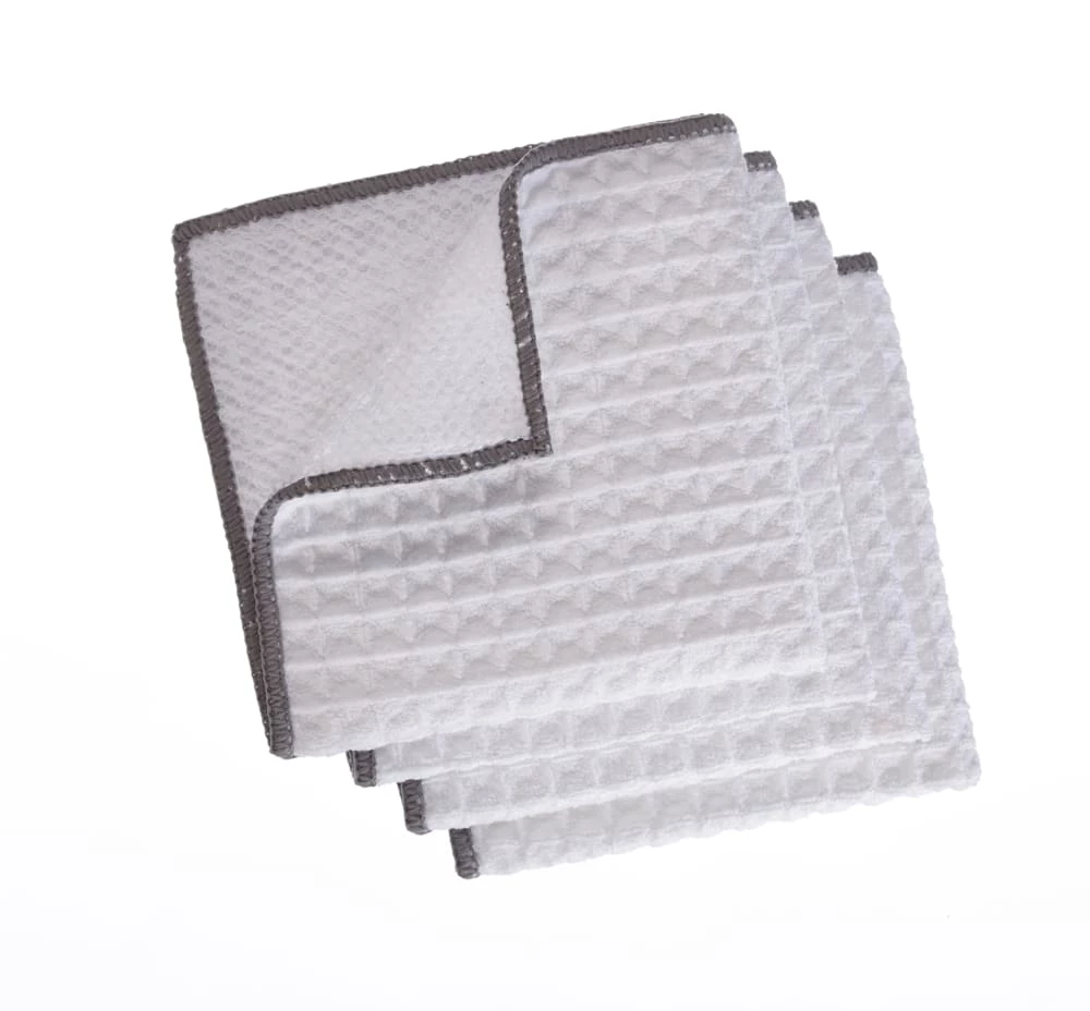 PADERNO Microfiber Dishcloth With Scrubber, Light Grey, 4-pk