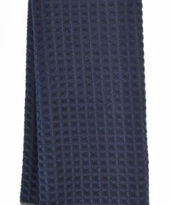 PADERNO Microfiber Waffle Kitchen Towels, 18-in X 28-in, 2-pk, Navy Blue