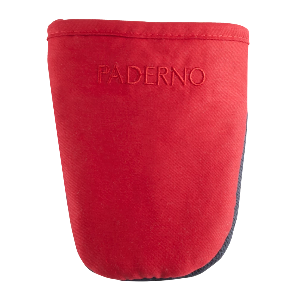 PADERNO Neoprene Palm Cotton Mini Oven Mitt With Hanging Loop, Non-Slip Grip, 1-pc, Red/Grey - Image 4