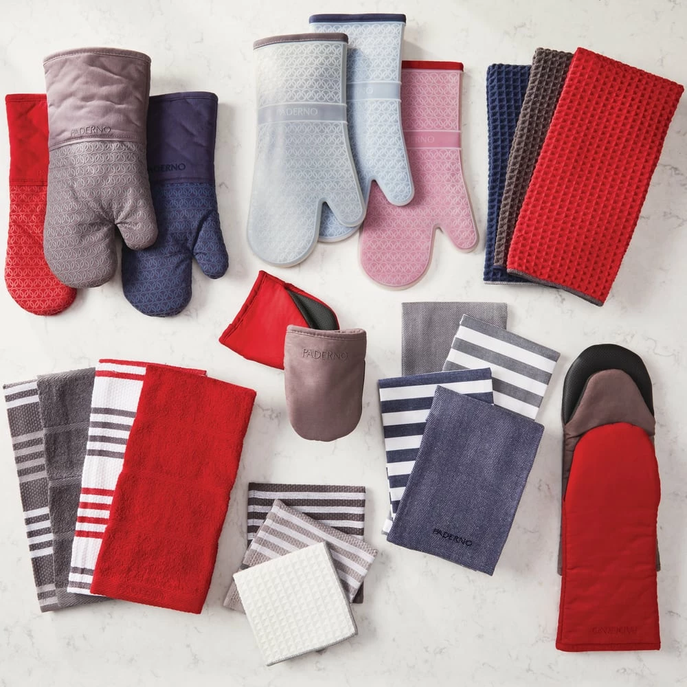 PADERNO Neoprene Palm Cotton Oven Mitt With Hanging Loop, Non-Slip Grip, 1-pc, Charcoal - Image 4