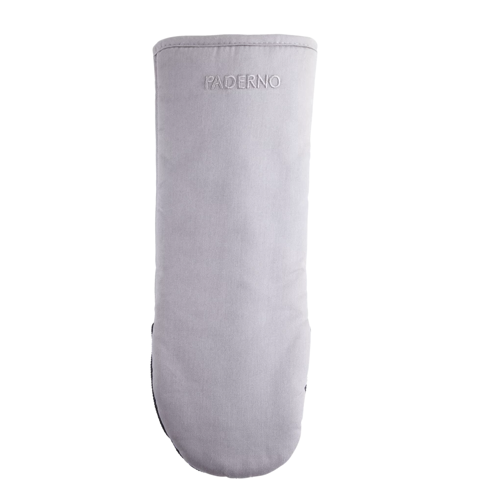PADERNO Neoprene Palm Cotton Oven Mitt With Hanging Loop, Non-Slip Grip, 1-pc, Light Grey