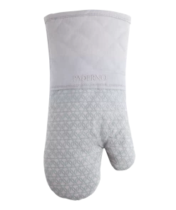 PADERNO Cotton Oven Mitt With Silicone Print, Non-Slip Grip, 1-pc, Light Grey